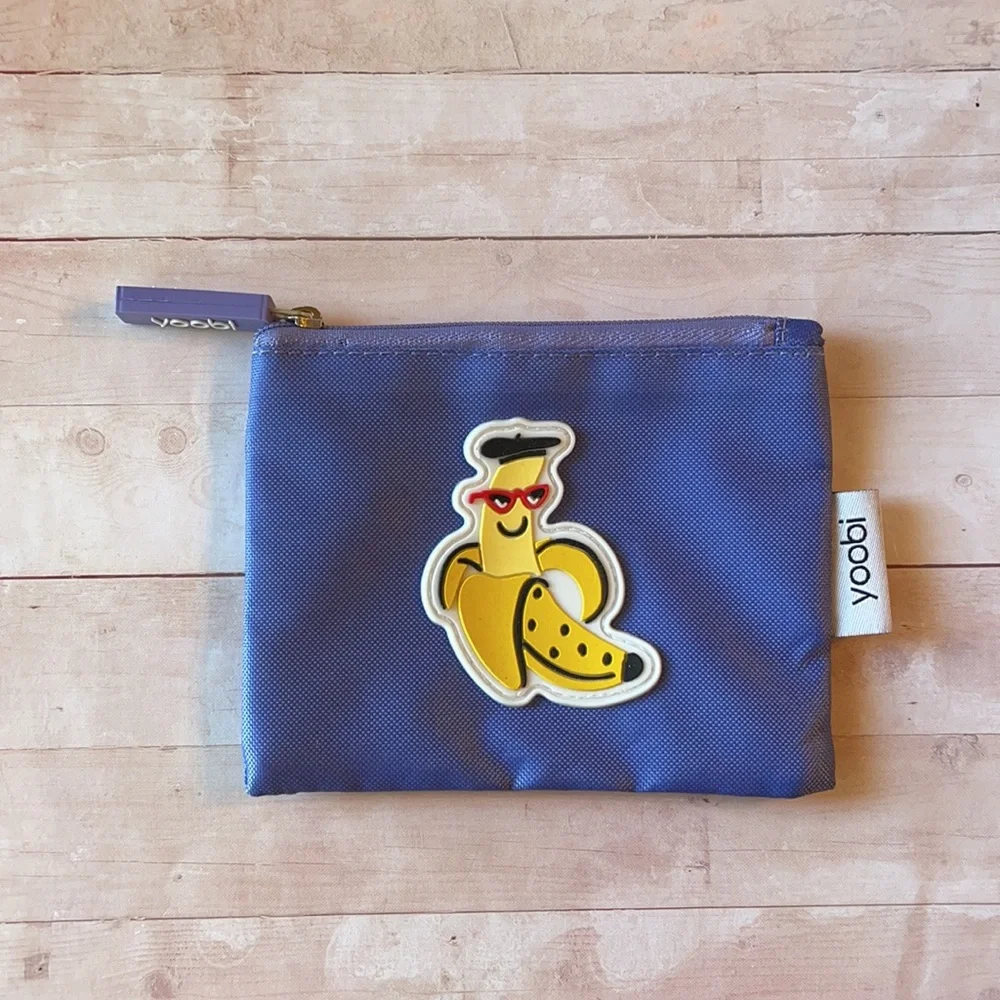Yoobi Deep Periwinkle & Bananas Case & Coin Pouch